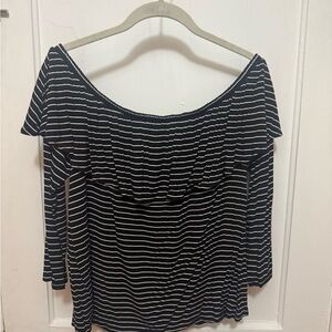 Striped Black and White Women's Top